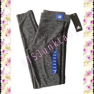 Adidas Gray Leggings Black Stripes Large size 14